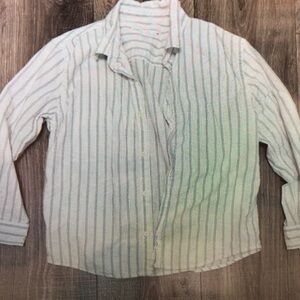 Stylish White Striped Kids Button Down Shirt
